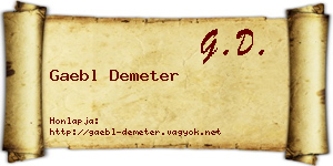Gaebl Demeter névjegykártya